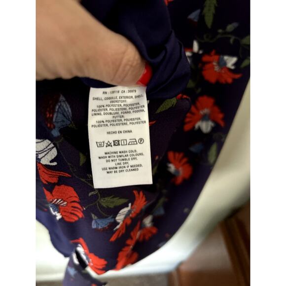 Maeve Floral Mini Dress - Navy and Orange - Picture 8 of 8